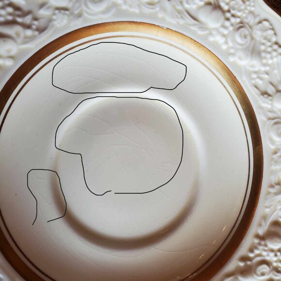 Vintage Crown Ducal Florentine Gold Band 2057 Saucers for Footed Cream Soups - Picture 5 of 8